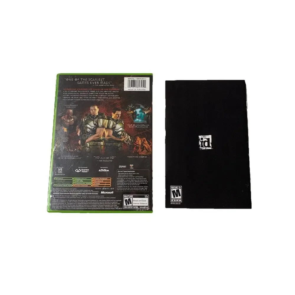 Doom 3 Microsoft Xbox Case and Manual Only‎ NO GAME Doom Series Activision